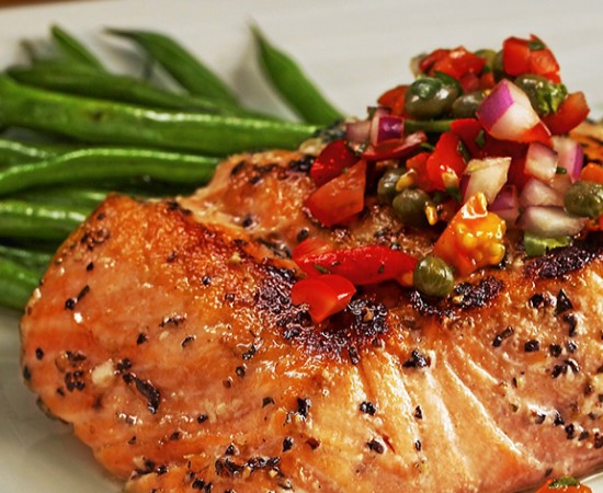 hướng dẫn làm món cá hồi nướng tỏi